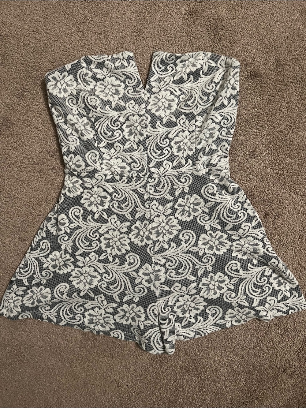 Lovely Day Gray/White romper